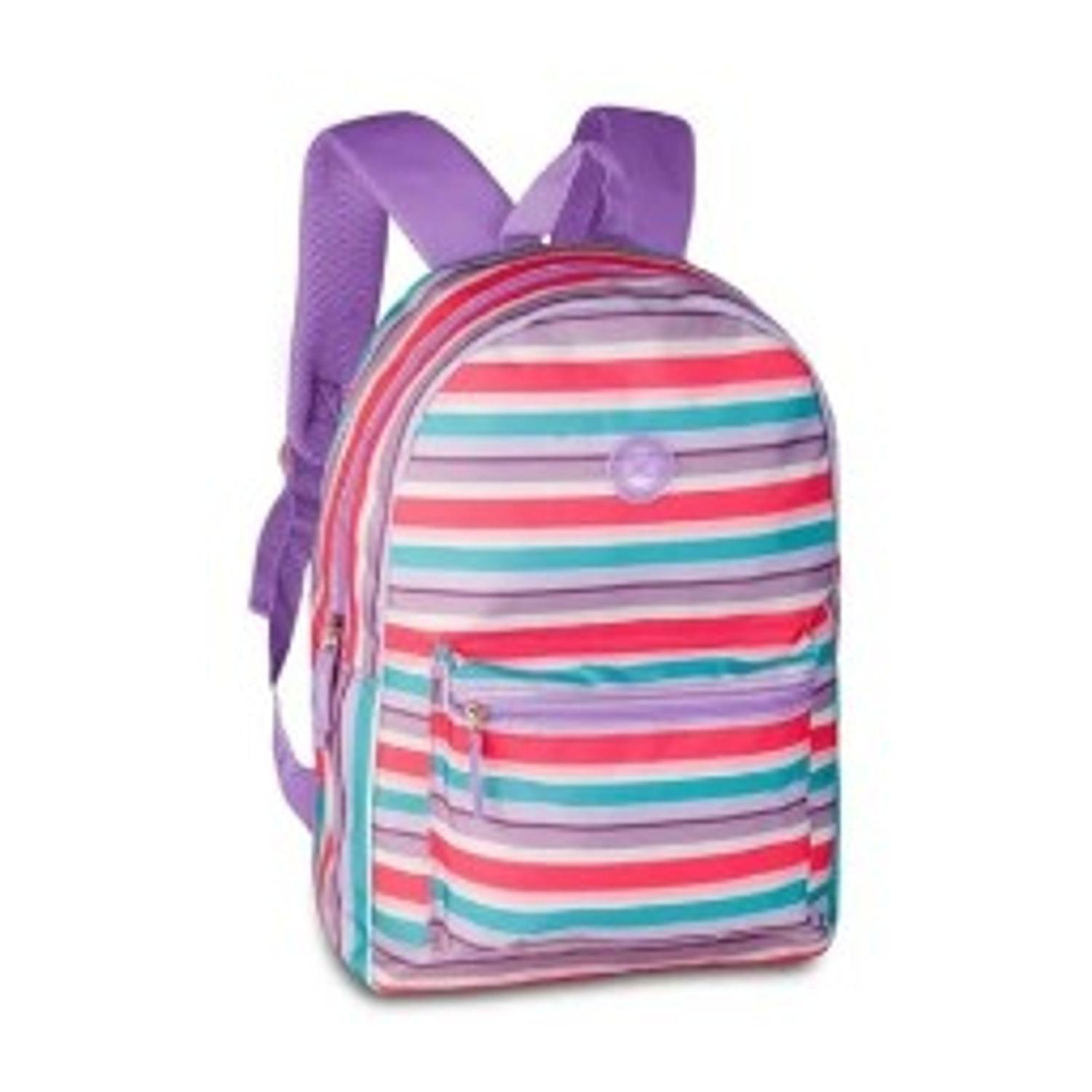 Mochila Escolar Juvenil Feminina Listrada Colorida Clio Style + Estojo  feminino listrado - Mochila Infantil - Magazine Luiza