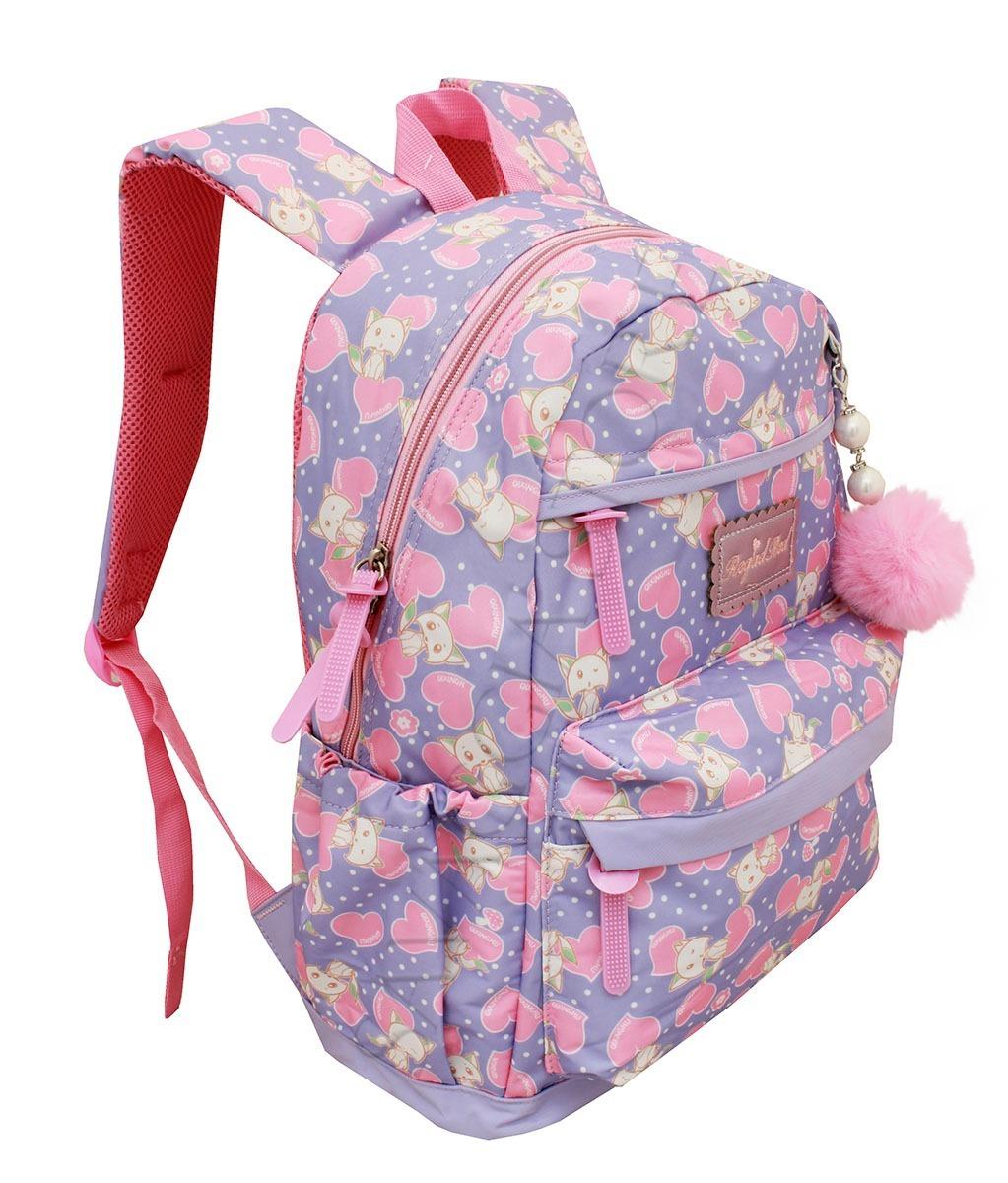 Mochila Escolar Menina Infantil Juvenil Media Coracoes H4 Regal Mochilas Magazine Luiza