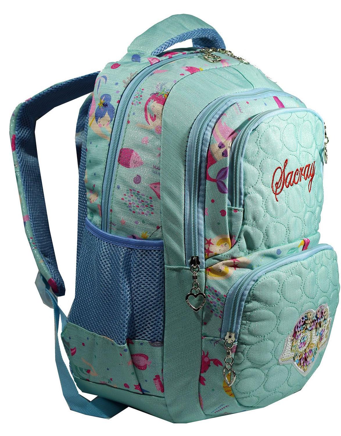 Mochila Feminina Sereia Infantil Juvenil Escolar Sarcray 17612 Azul - Yepp  - Mochila Infantil - Magazine Luiza