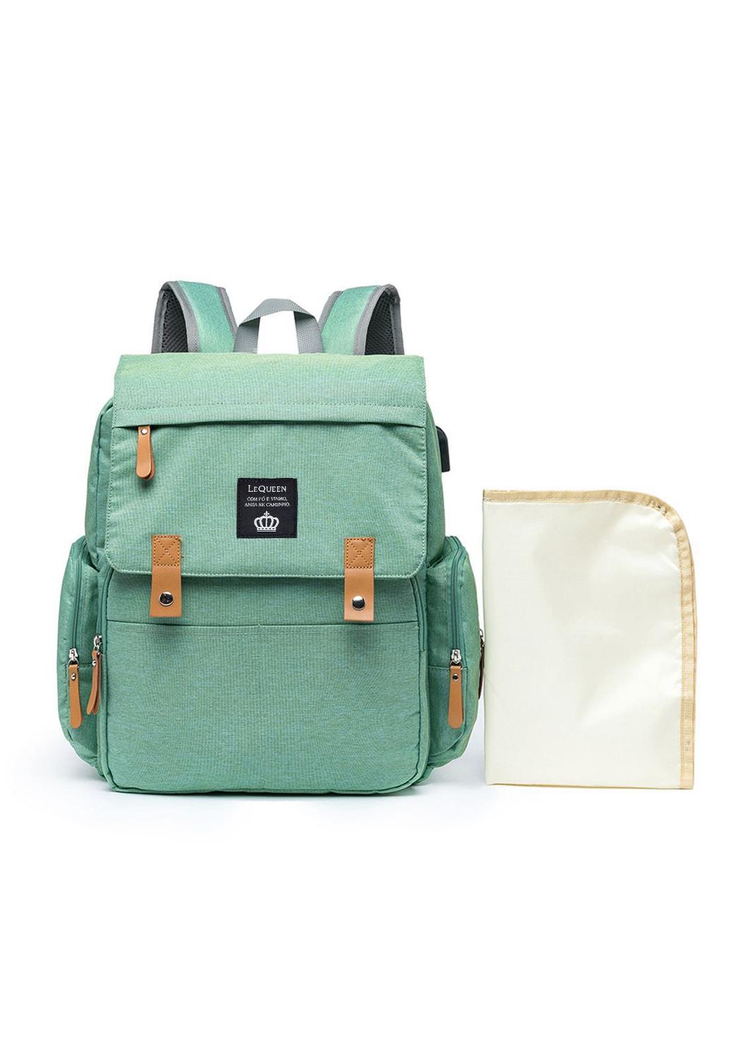 Mochila Lequeen Maternidade Luxo Grande Verde Claro - Mochila Materninade -  Magazine Luiza