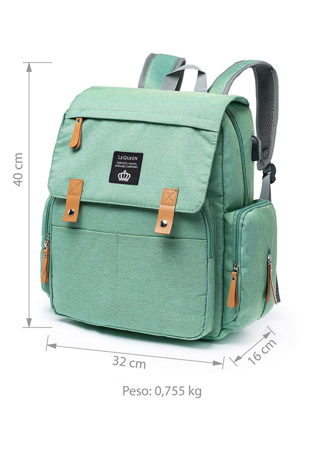 Mochila Lequeen Maternidade Luxo Grande Verde Claro - Mochila Materninade -  Magazine Luiza