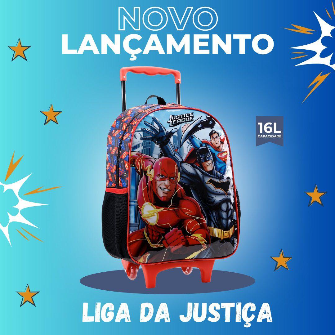 Mochila Infantil com Rodinha, Liga da Justiça X1, Xeryus