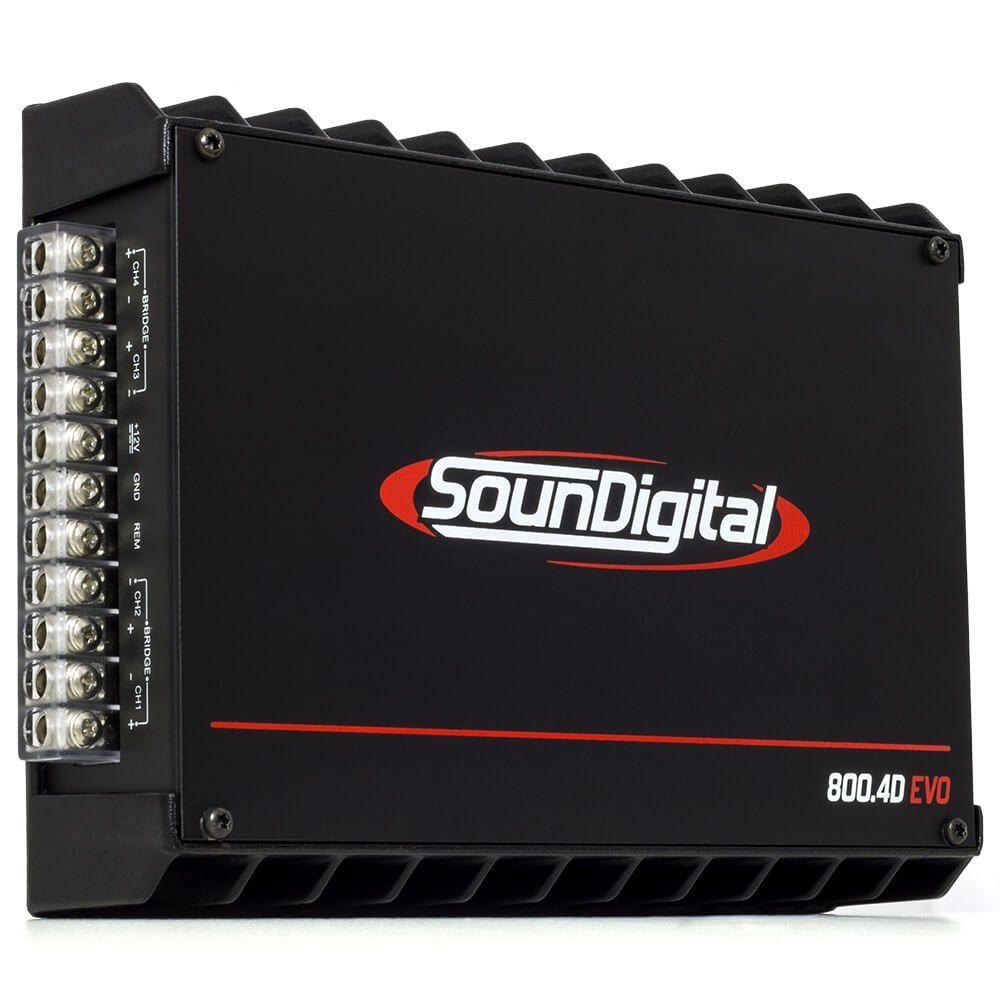 Módulo Amplificador SounDigital SD800 4D4 EVO 800W Rms 4 Canais 4 Ohms ...