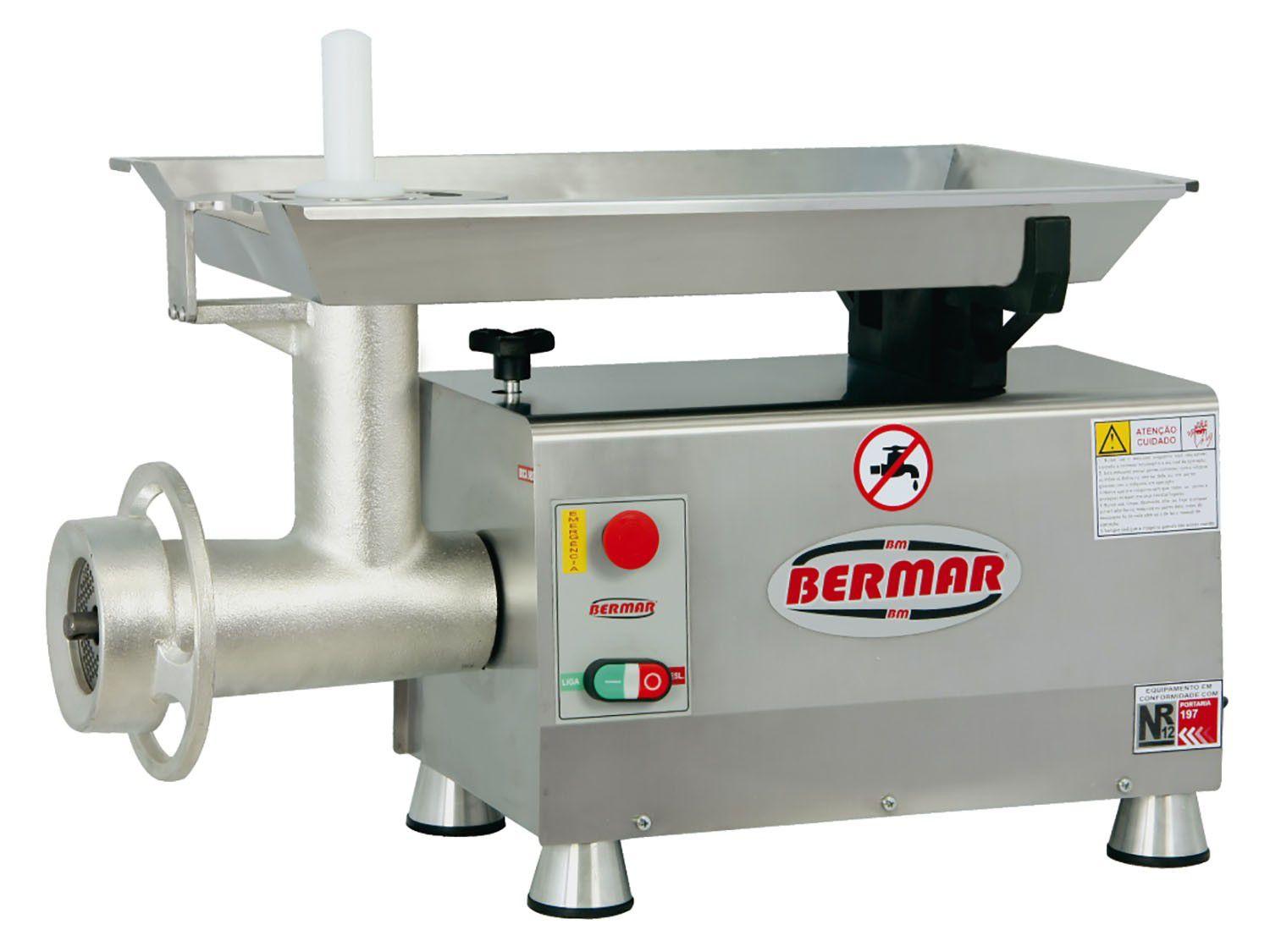 Moedor de Carne Elétrico Industrial Bermar BM 77 NR PF Inox