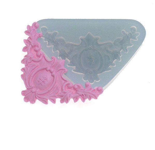 Molde de Silicone Arabesco Pasta Americana Flexarte Molde e Marcador para Biscuit Magazine