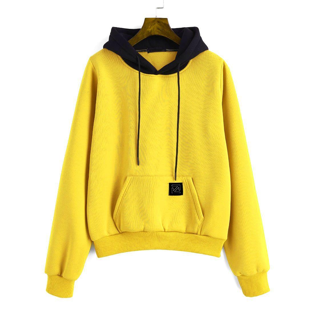 yellow moletom com capuzs girls