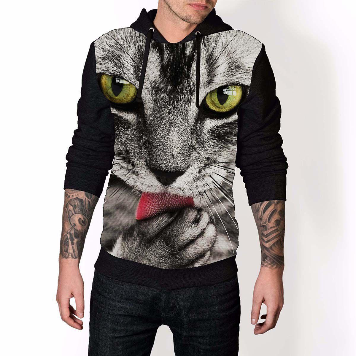cat wearing moletom com capuz