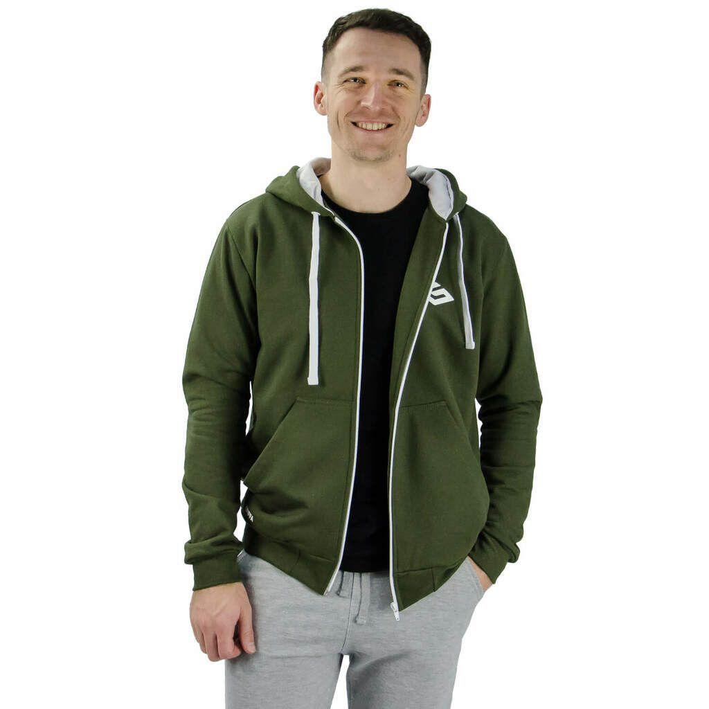 forest green zip moletom com capuz