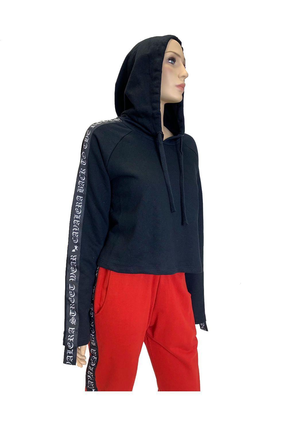 vetements red moletom com capuz