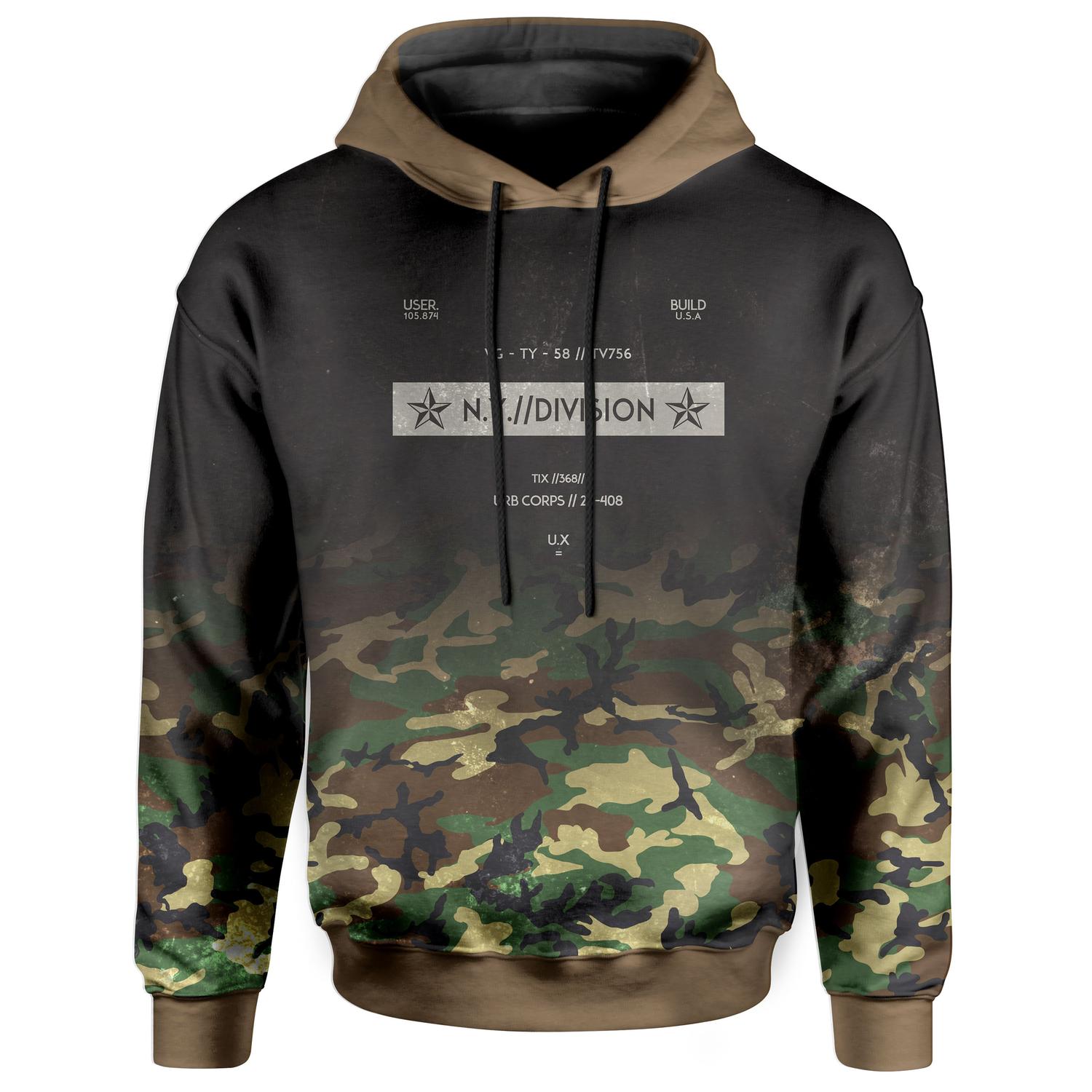 sherpa lined camo moletom com capuz