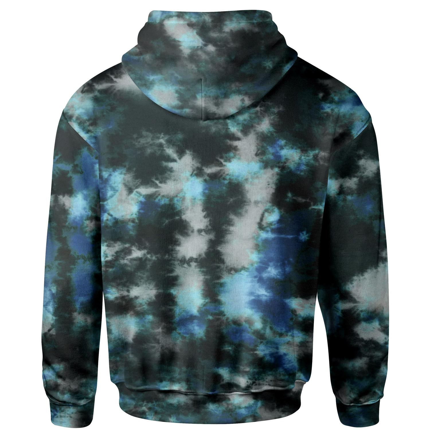 tie dye moletom com capuz dark blue