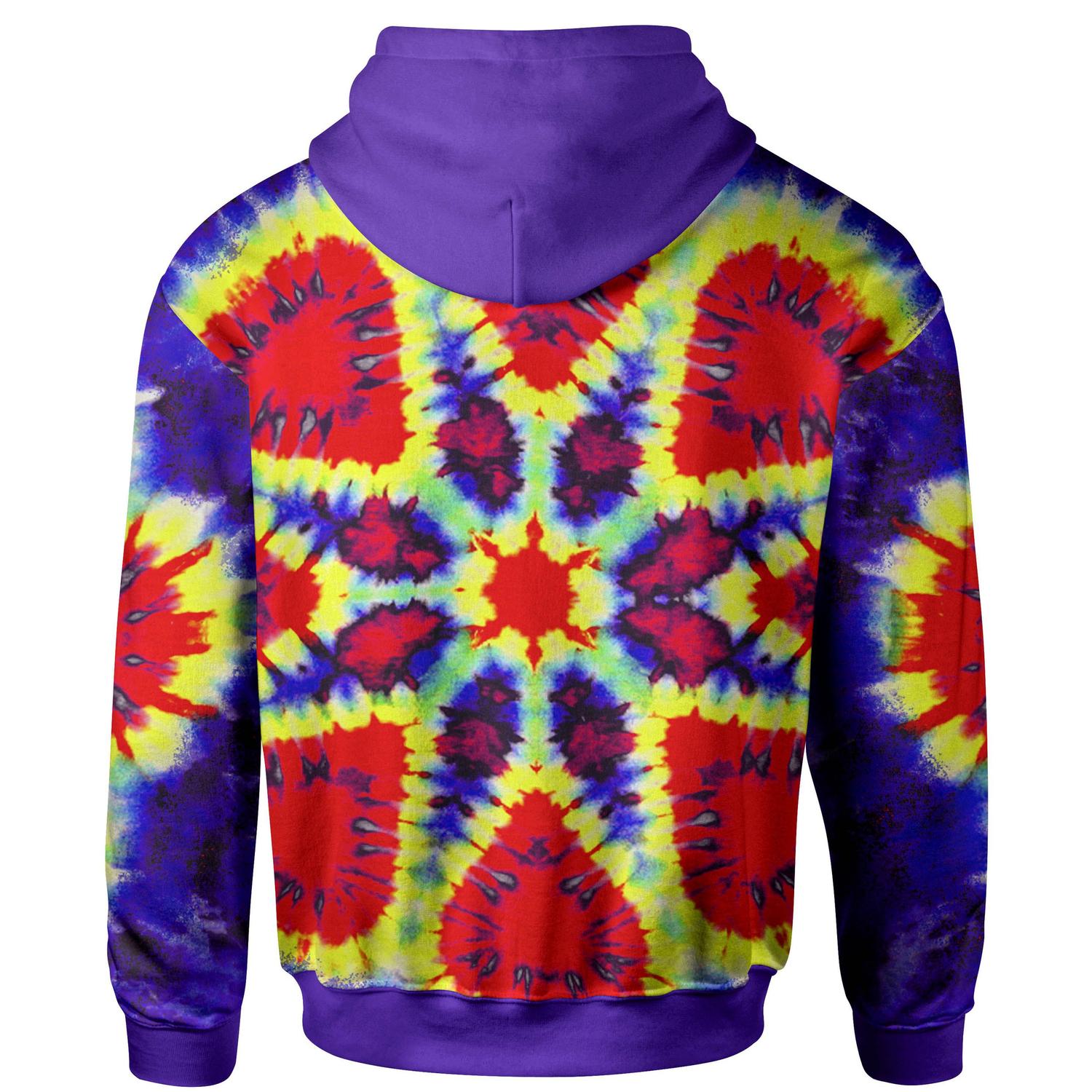 black red tie dye moletom com capuz