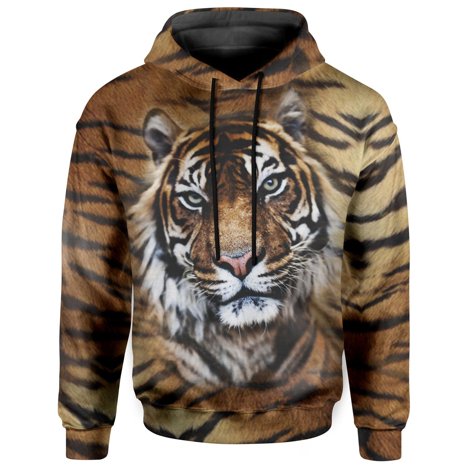 tiger print moletom com capuz