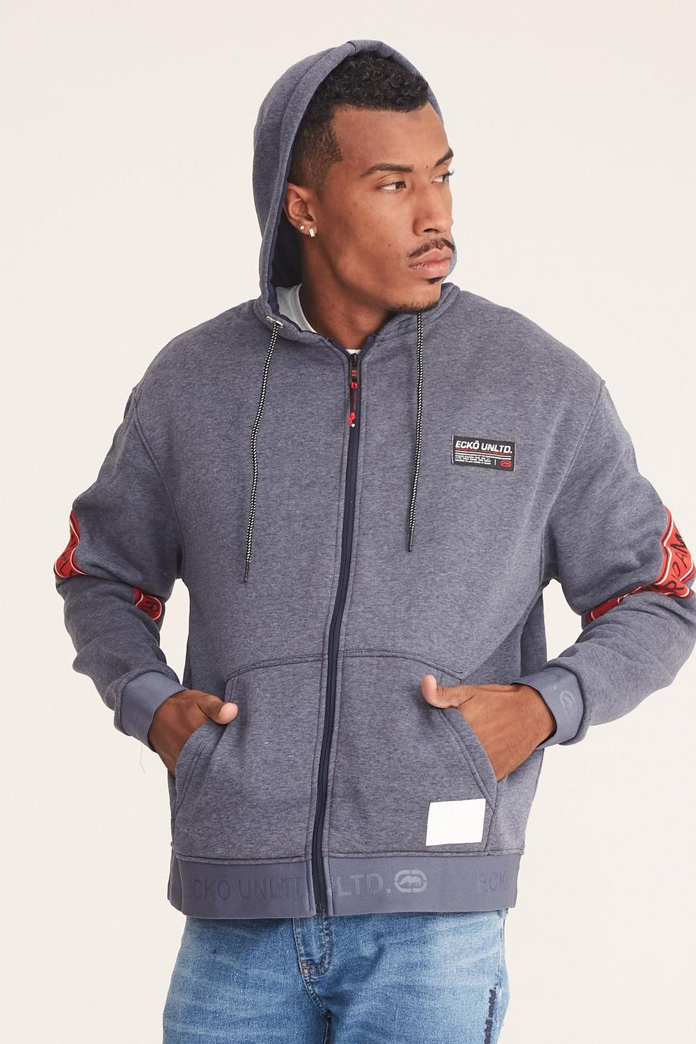 ecko unltd zip moletom com capuz