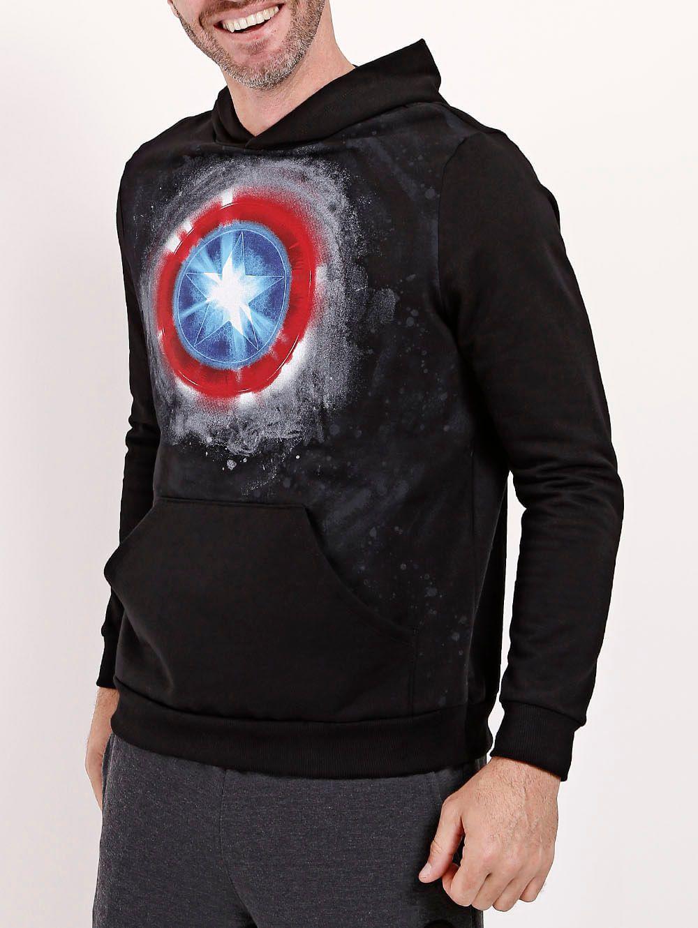 mens captain america moletom com capuz