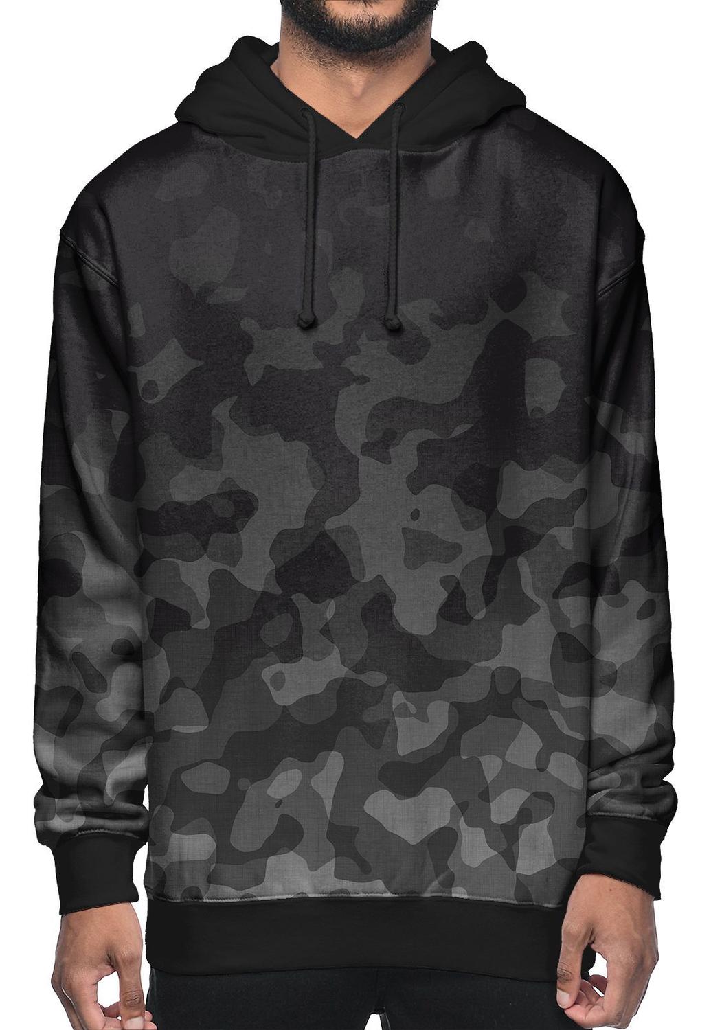 camo moletom com capuz blank