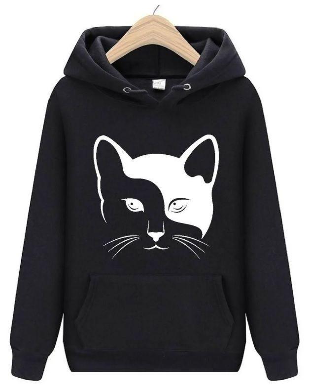 green cat moletom com capuz