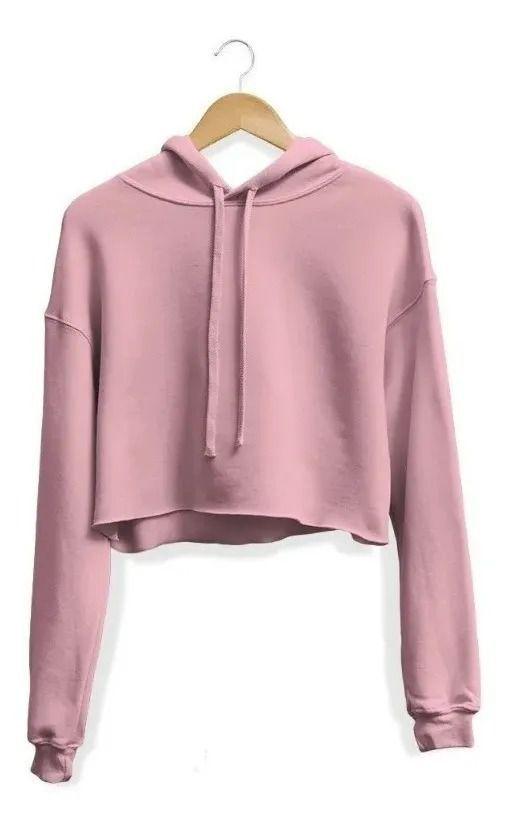 Blusa de moletom feminina cropped Clearance