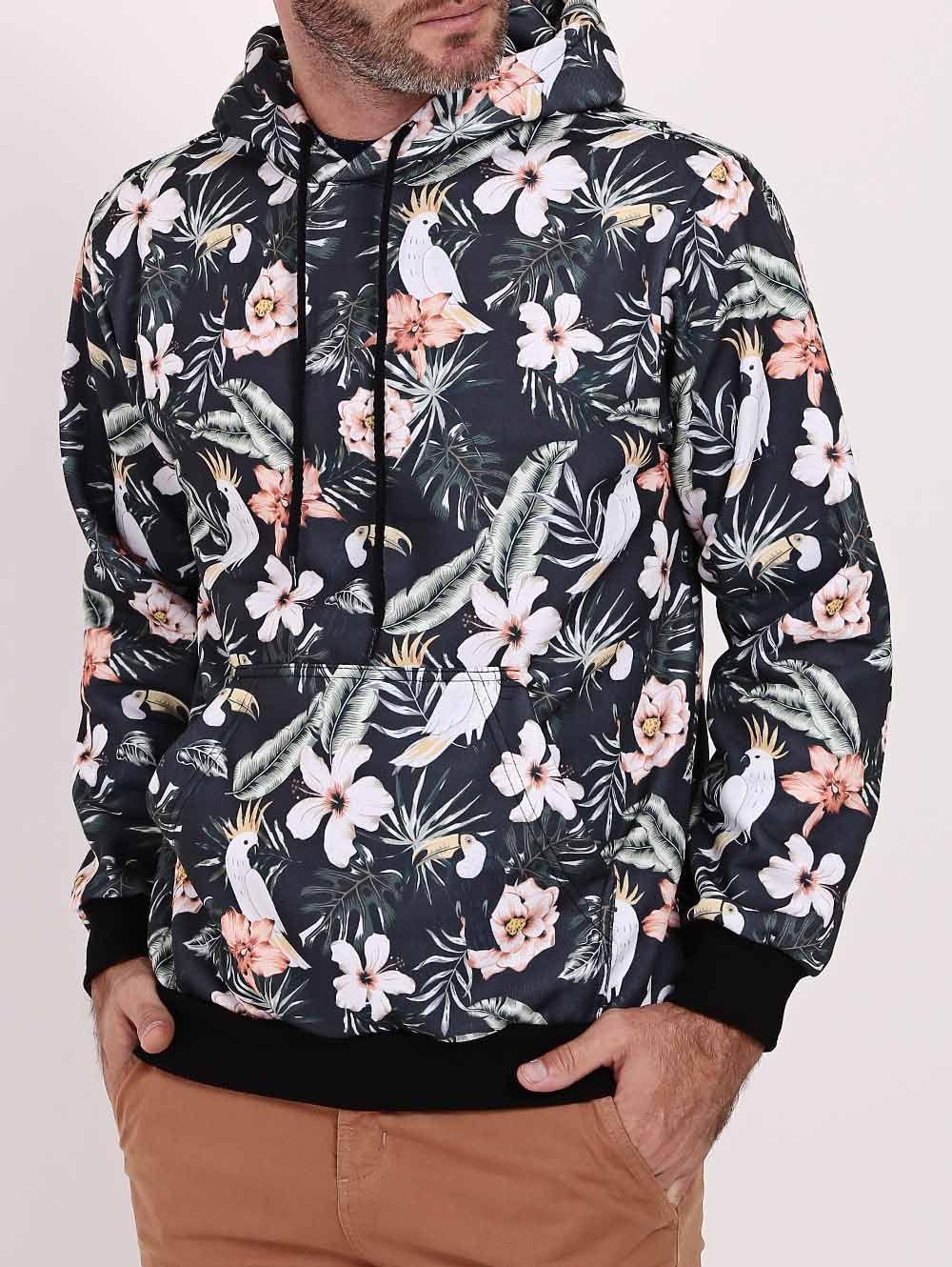 floral moletom com capuzs for men