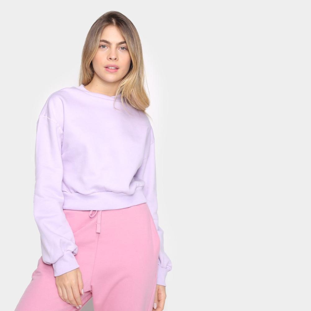lavender crop moletom com capuz