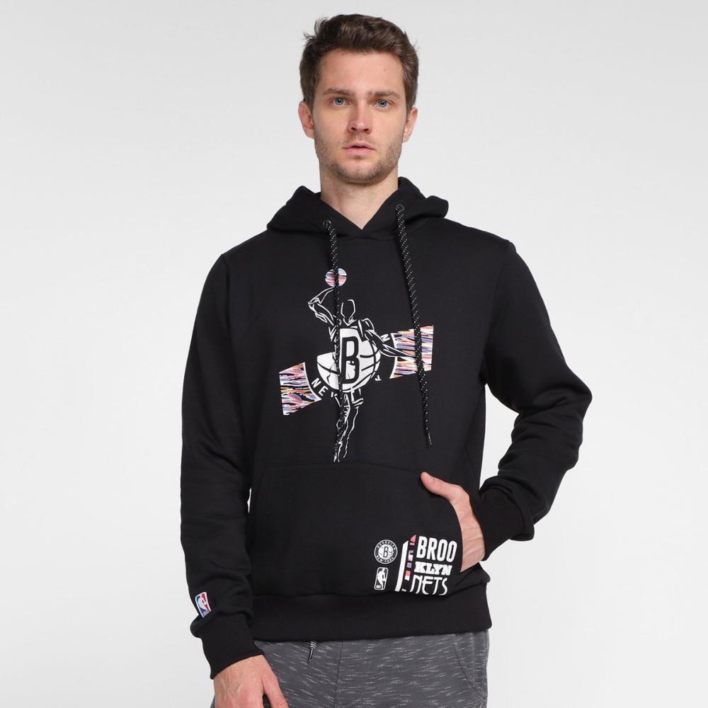 brooklyn nets grey moletom com capuz