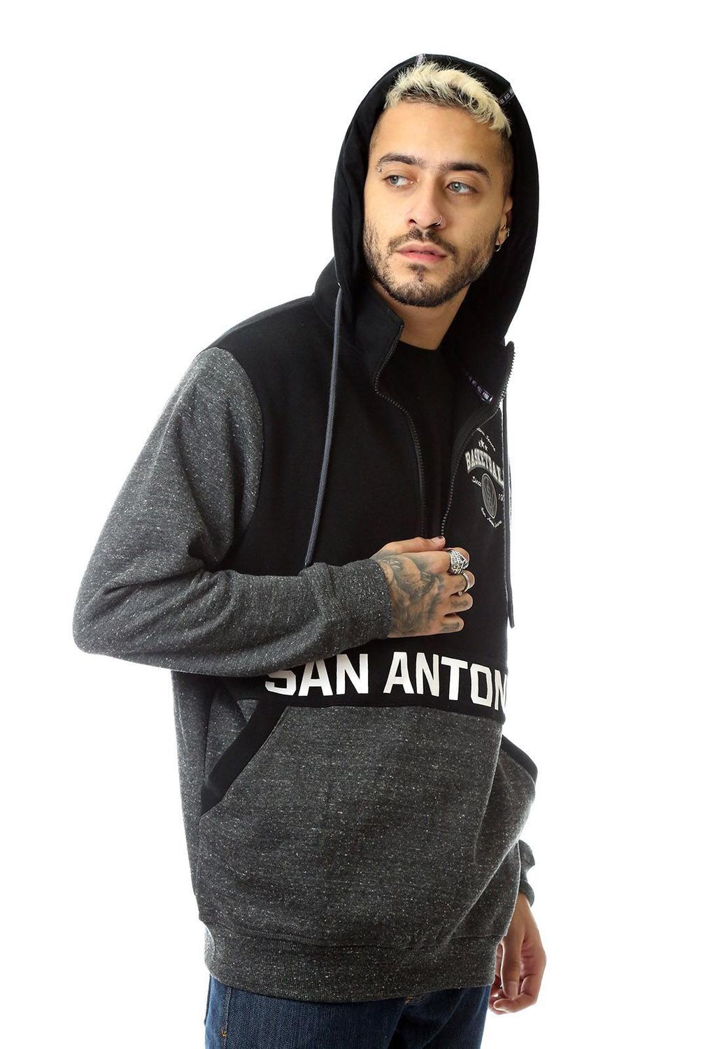 spurs zip up moletom com capuz