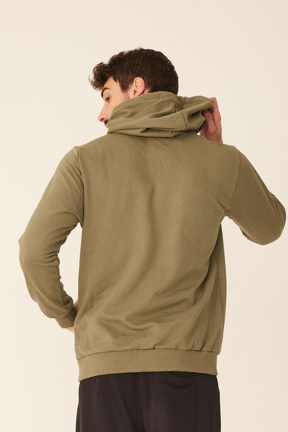 sherpa moletom com capuz beige