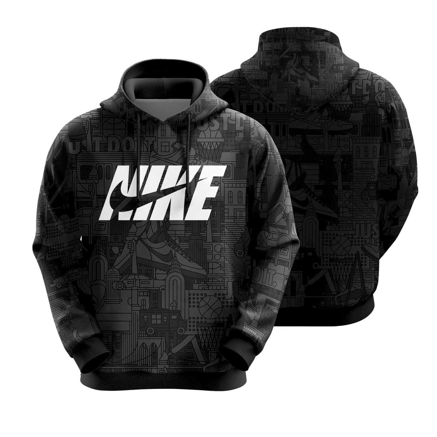 printed black moletom com capuz