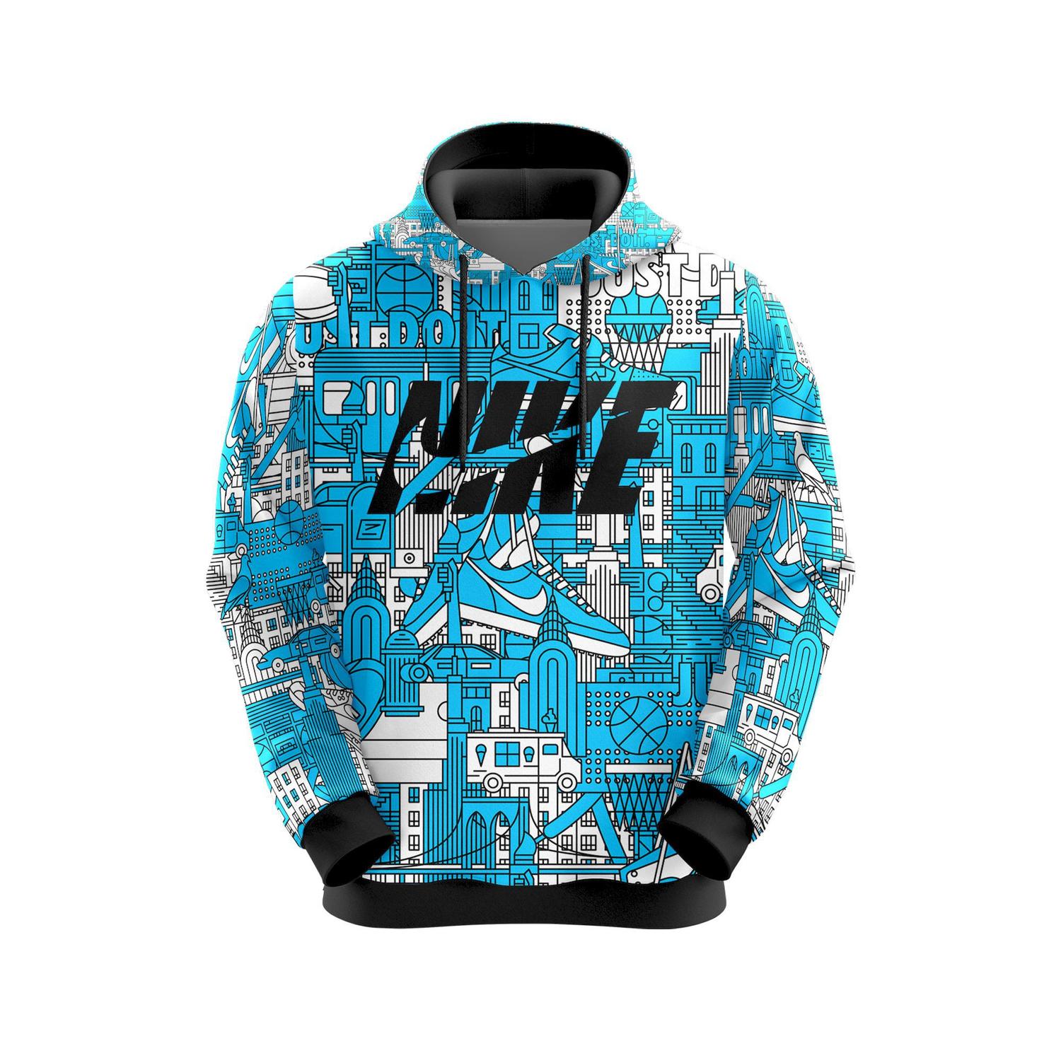 blue and pink moletom com capuz