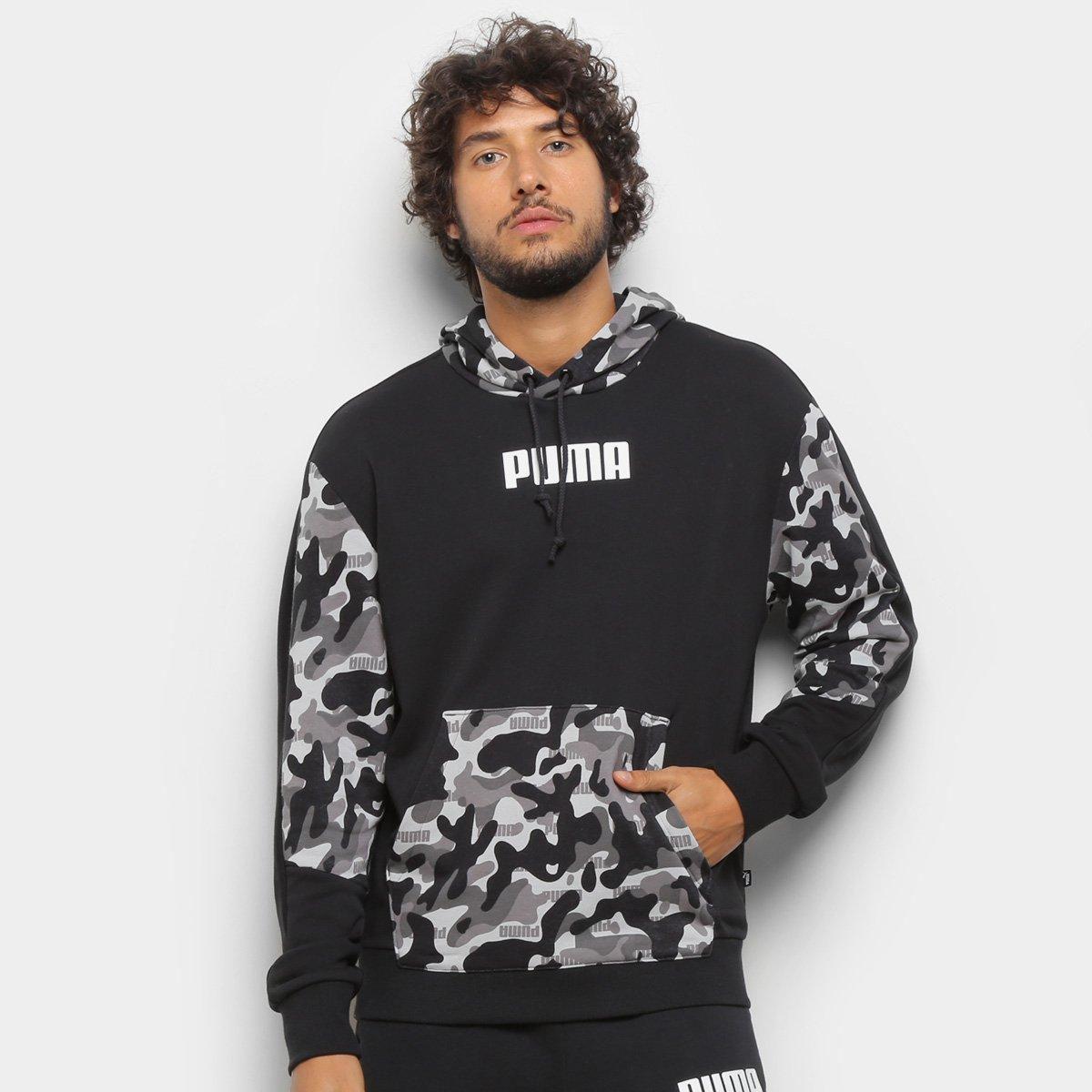 puma rebel camo moletom com capuz