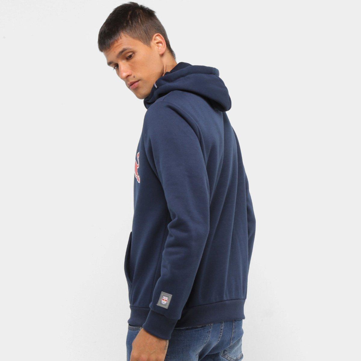 navy blue and red moletom com capuz