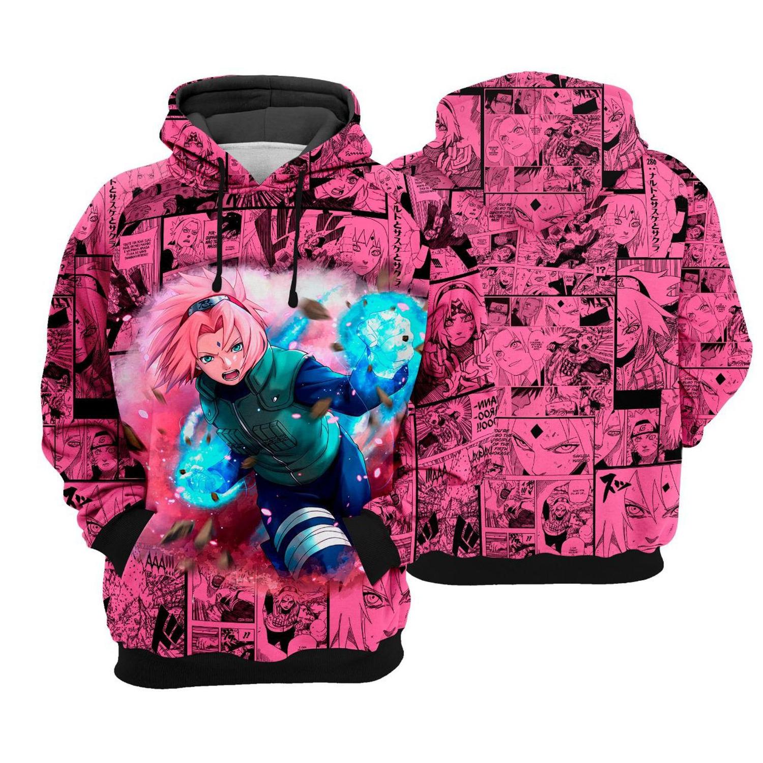 sakura naruto moletom com capuz