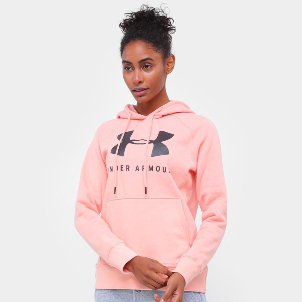 light pink under armour moletom com capuz