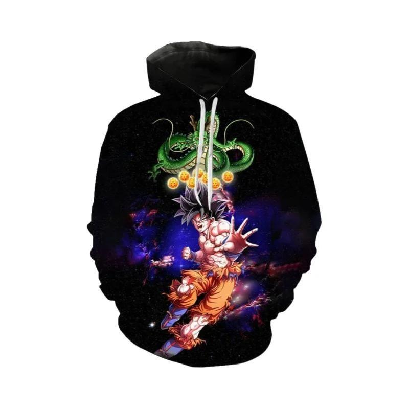 Moletom Unissex Com Capuz E Estampa Digital 3D Do Dragon Ball