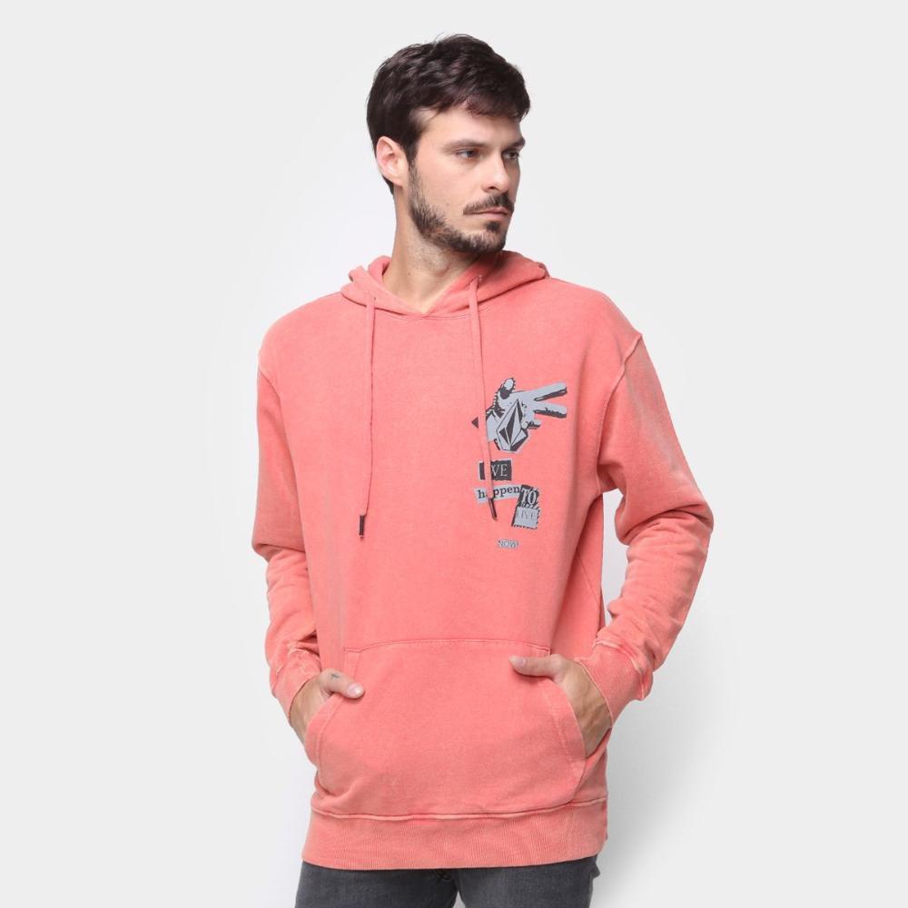 volcom pink moletom com capuz
