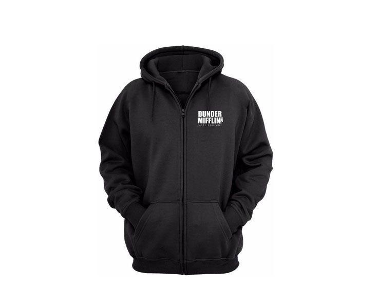 dunder mifflin zip up moletom com capuz