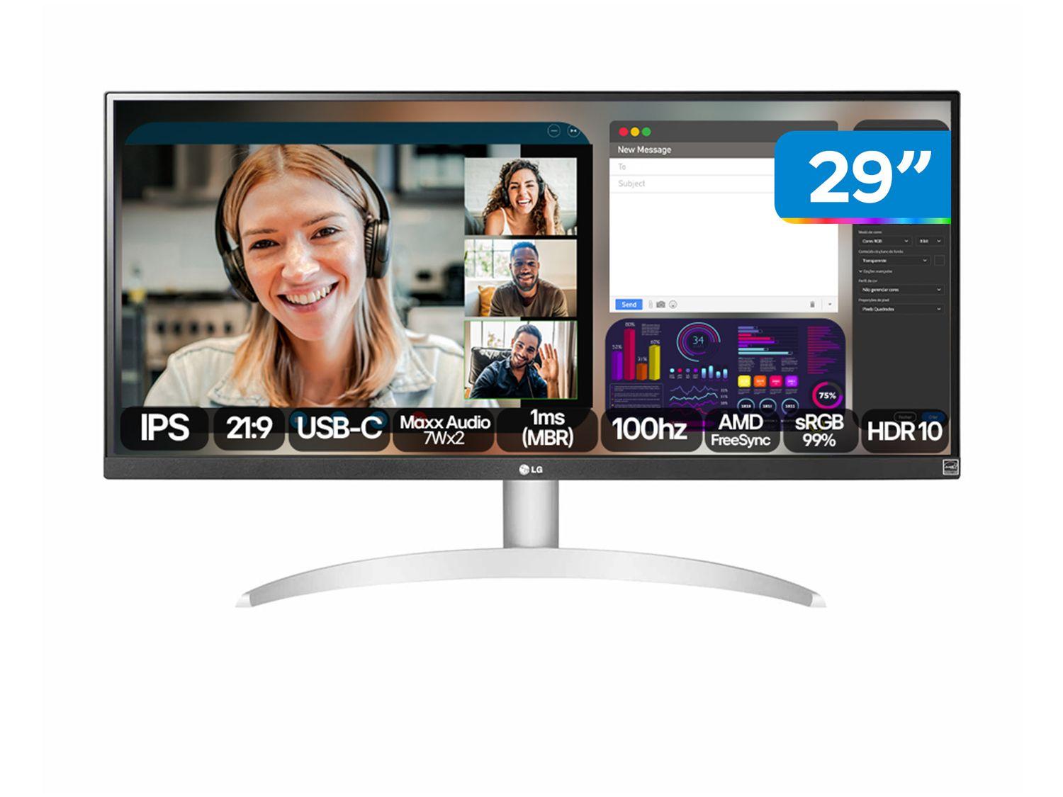 Monitor 100Hz FHD 1ms LG 29WQ600B-W 29” IPS LED HDMI