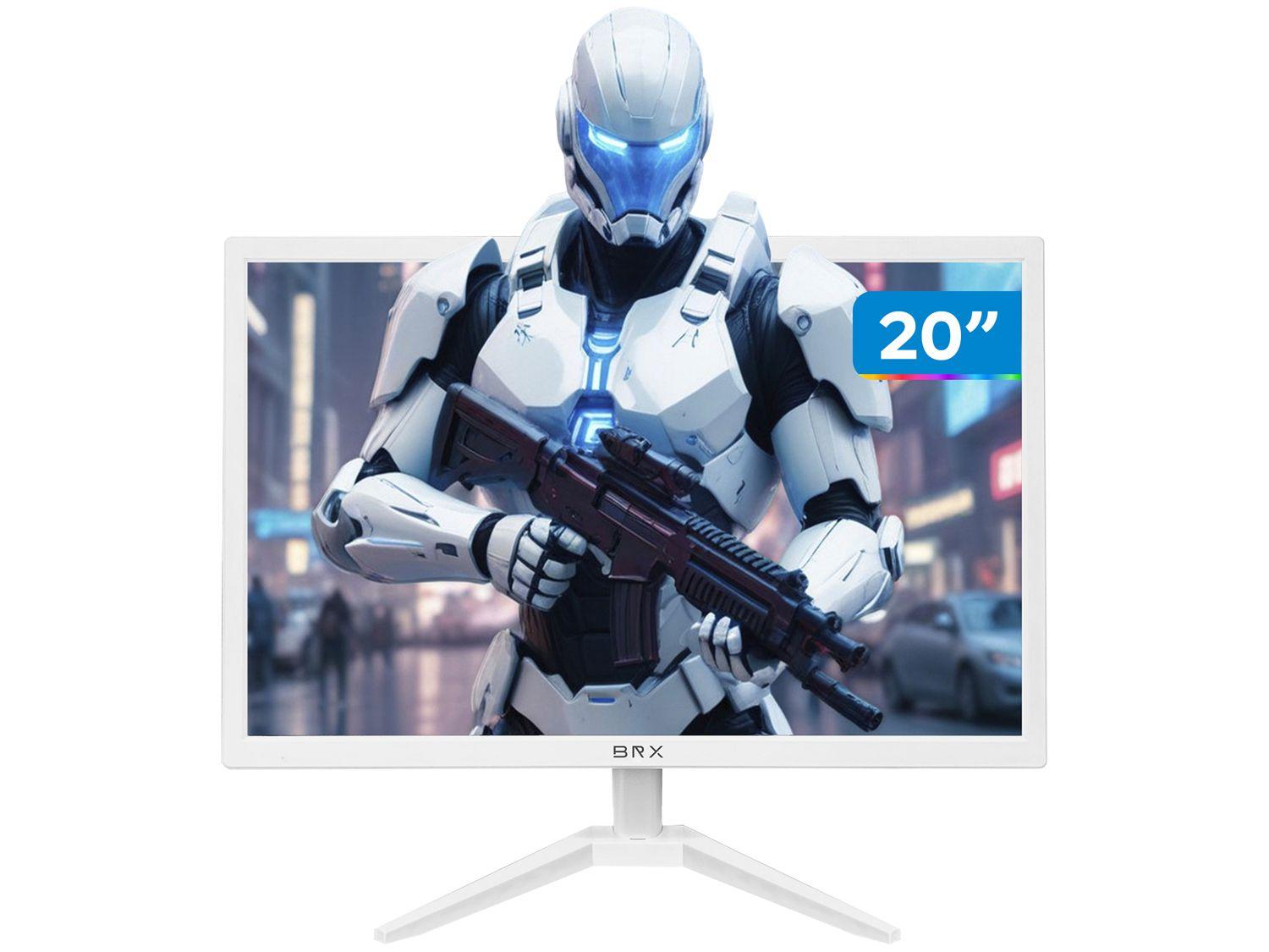 Monitor 20" LED 75Hz 5ms BRX Office Branco Widescreen HDMI e VGA