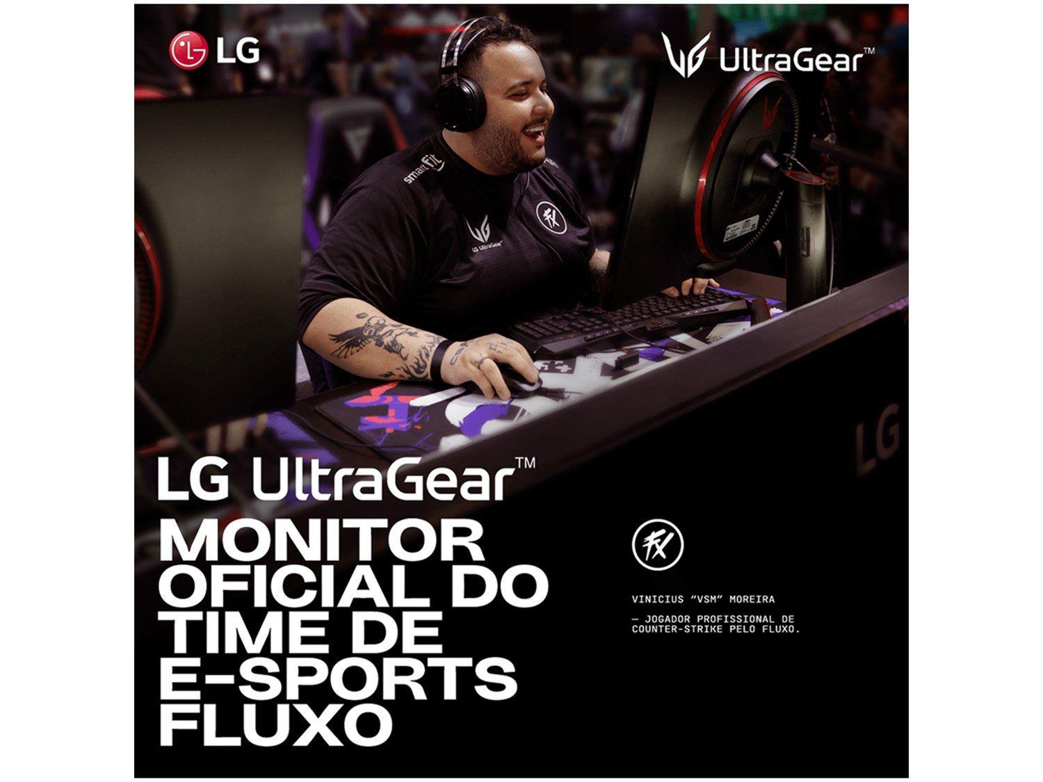 Monitor Gamer 180Hz UltraGear 1ms (GtG) LG 24GS60F-B 24" Full HD IPS NVIDIA G-SYNC AMD FreeSync HDR10 sRGB 99% HDMI DisplayPort