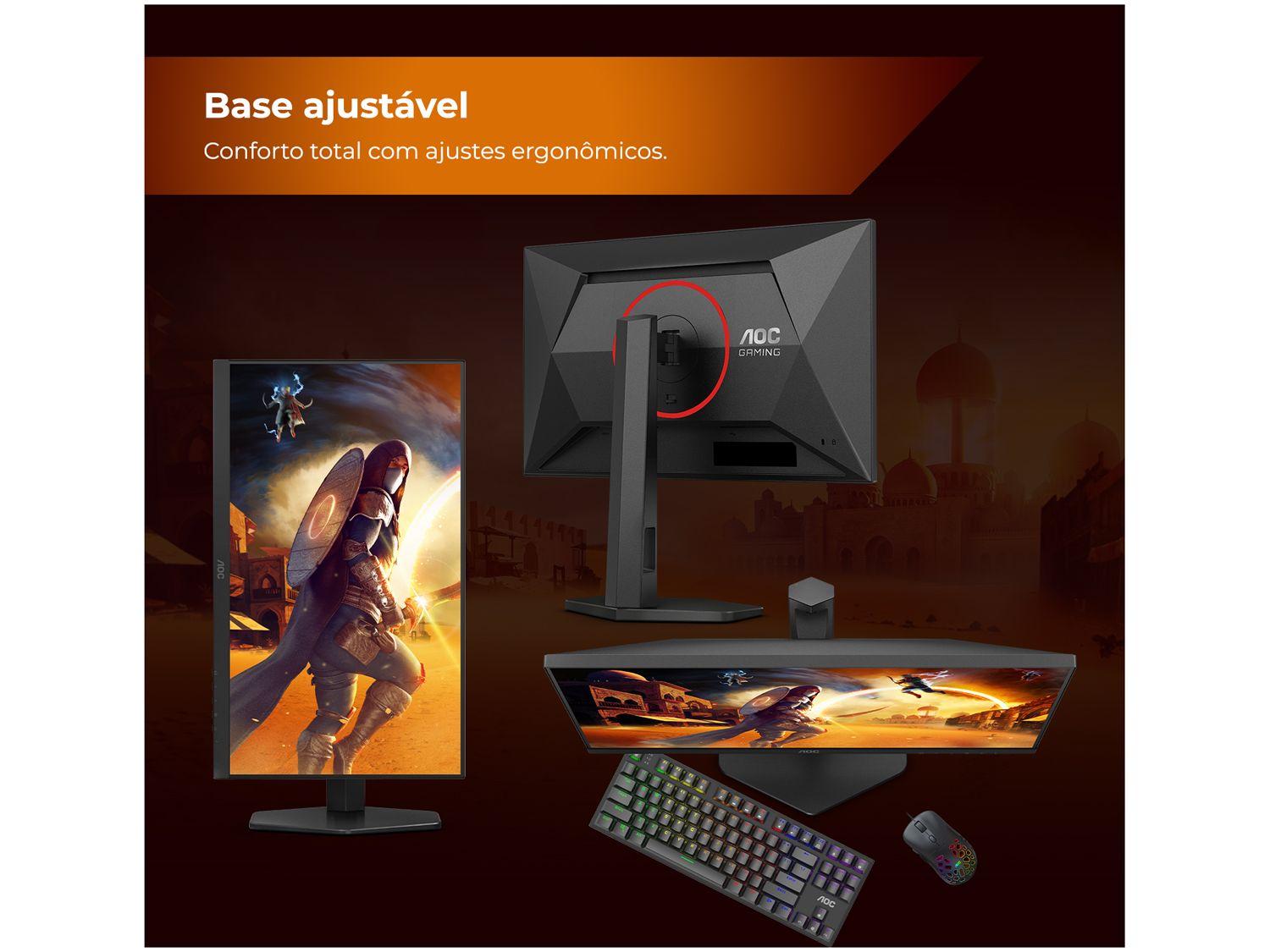 Monitor Gamer AOC 24" Full HD 180Hz Gaming G4 24G4/P HDMI DisplayPort Base Ajustável