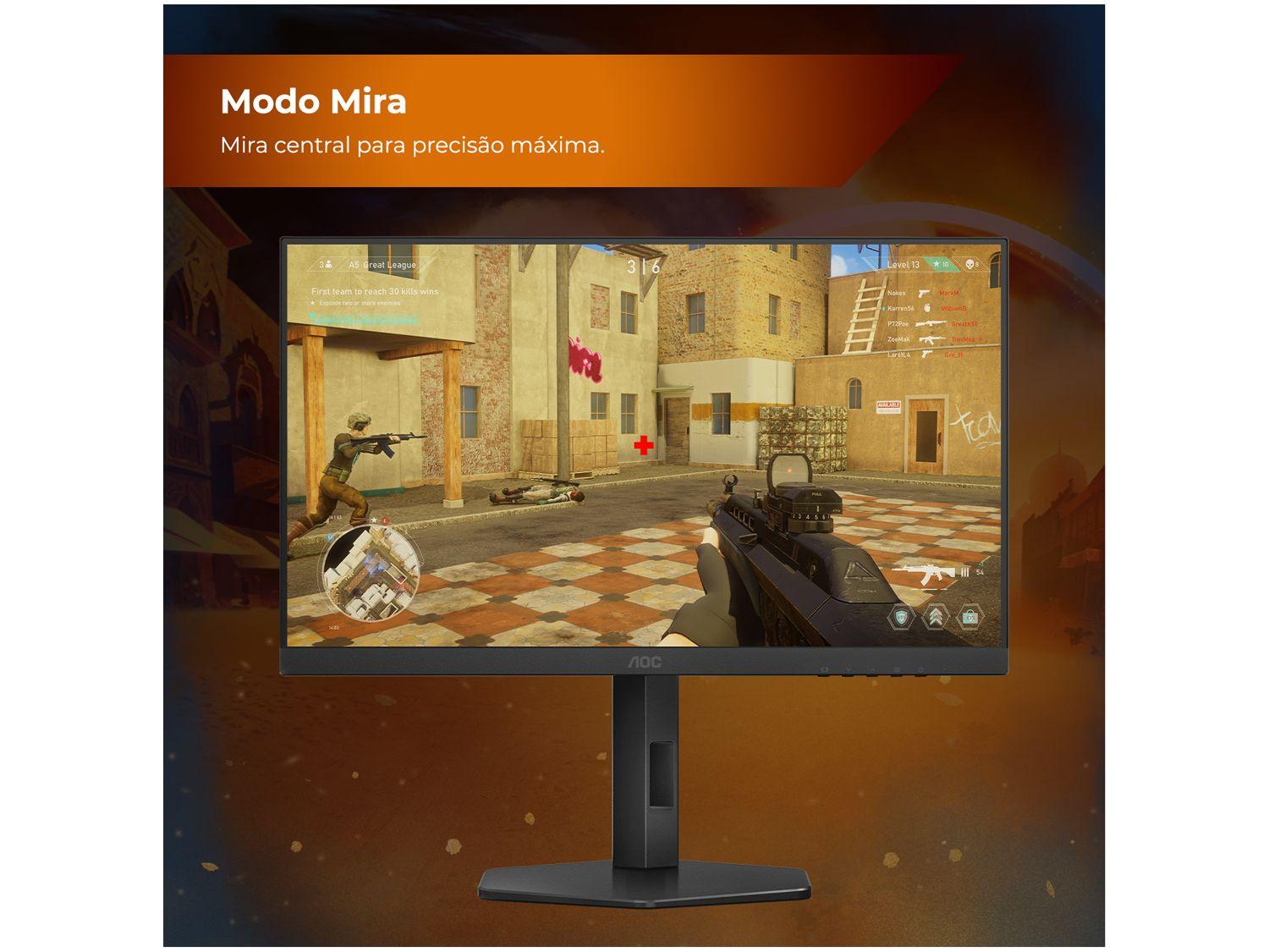 Monitor Gamer AOC 24" Full HD 180Hz Gaming G4 24G4/P HDMI DisplayPort Base Ajustável