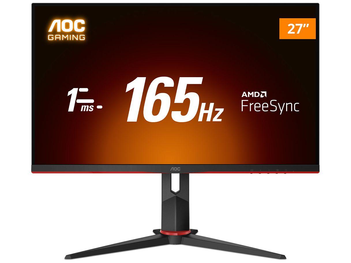 Monitor Gamer AOC 27" Full HD 165Hz 1ms HDMI 27G2S/BK com Ajuste de Altura