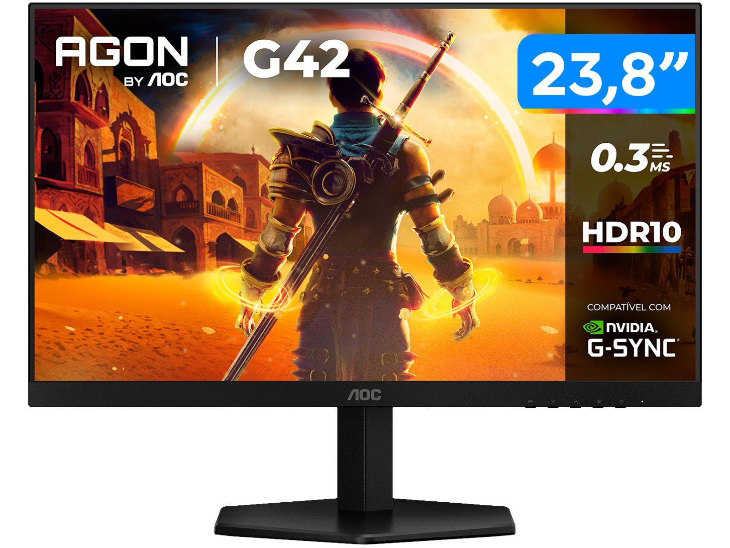 Monitor Gamer AOC Gaming 24G42HE 23,8" FHD 200Hz IPS 0,3ms HDMI DisplayPort NVIDIA G-Sync