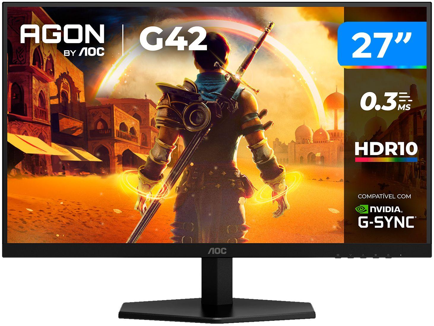 Monitor Gamer AOC Gaming 27G42HE 27" FHD 200Hz IPS 0,3ms HDMI DisplayPort NVIDIA G-Sync