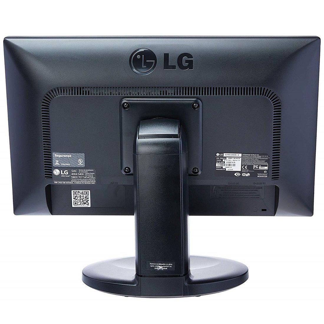 Monitor LED HD 19,5 (20 Polegadas) VGA DVI Pivot Altura Inclinação