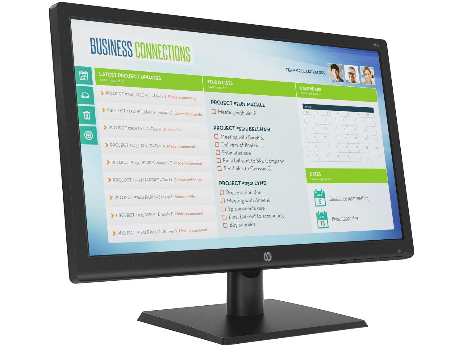 Monitor para PC HP V19B 18,5” LED TN Widescreen HD VGA Monitor para