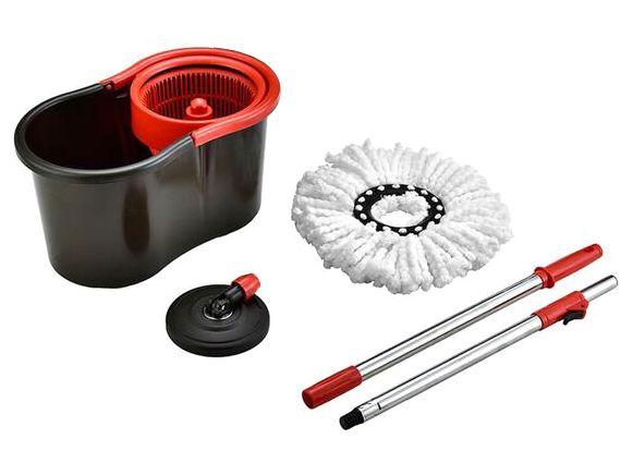 Mop Giratório Powermaid Preto e Vermelho