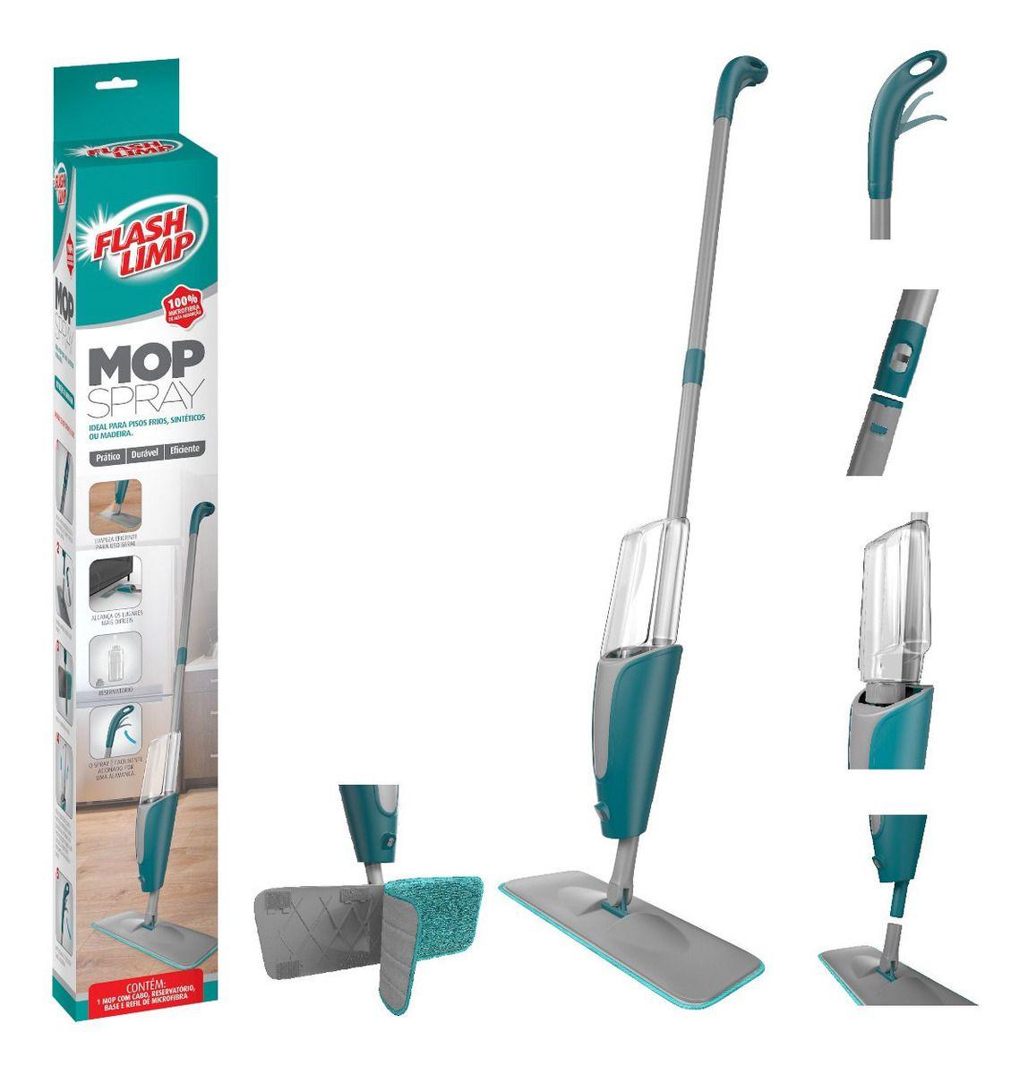 Mop Spray Rodo Esfreg o 1 29m Reservatorio 400ml Flash Limp Mop