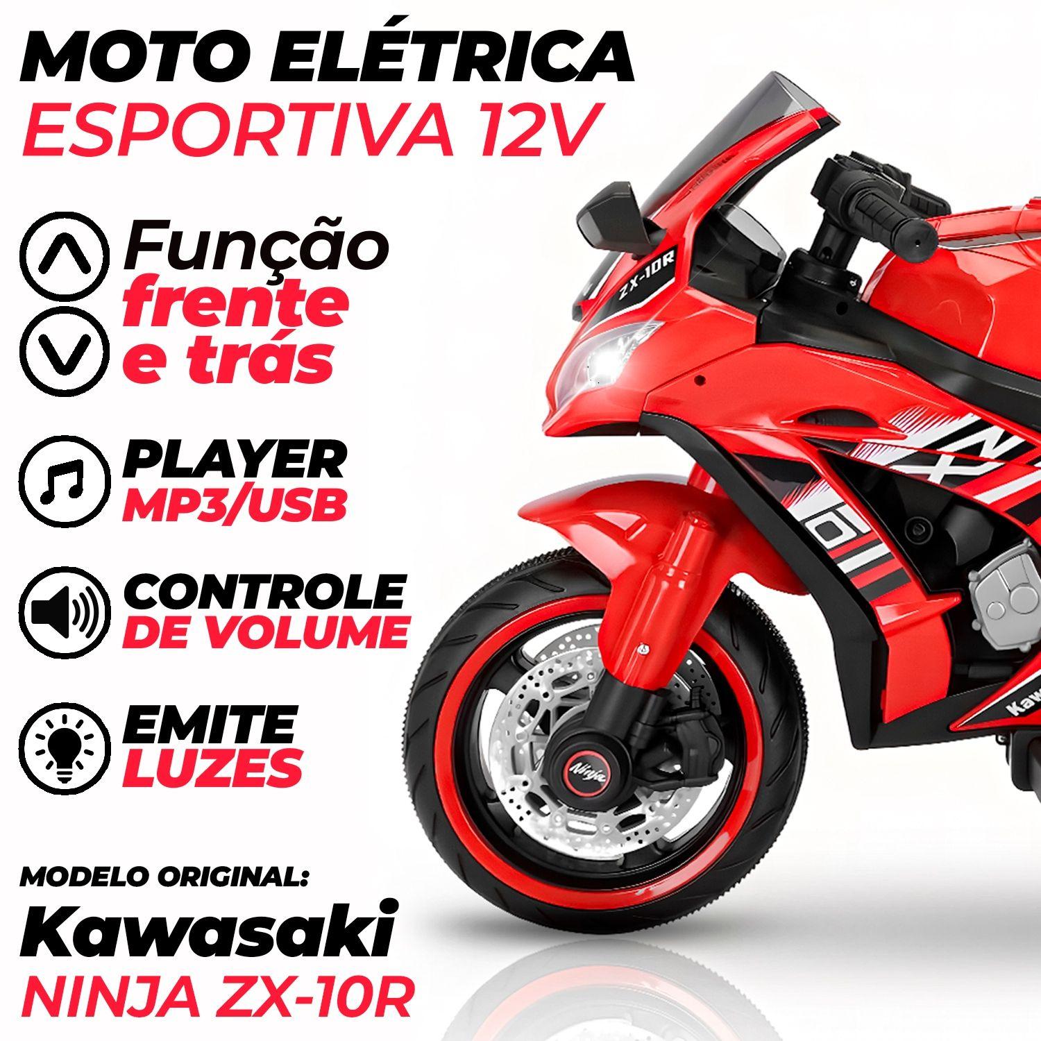 ラズ Moto Elétrica Esportiva Realista 12v Com Som E Luz Cor