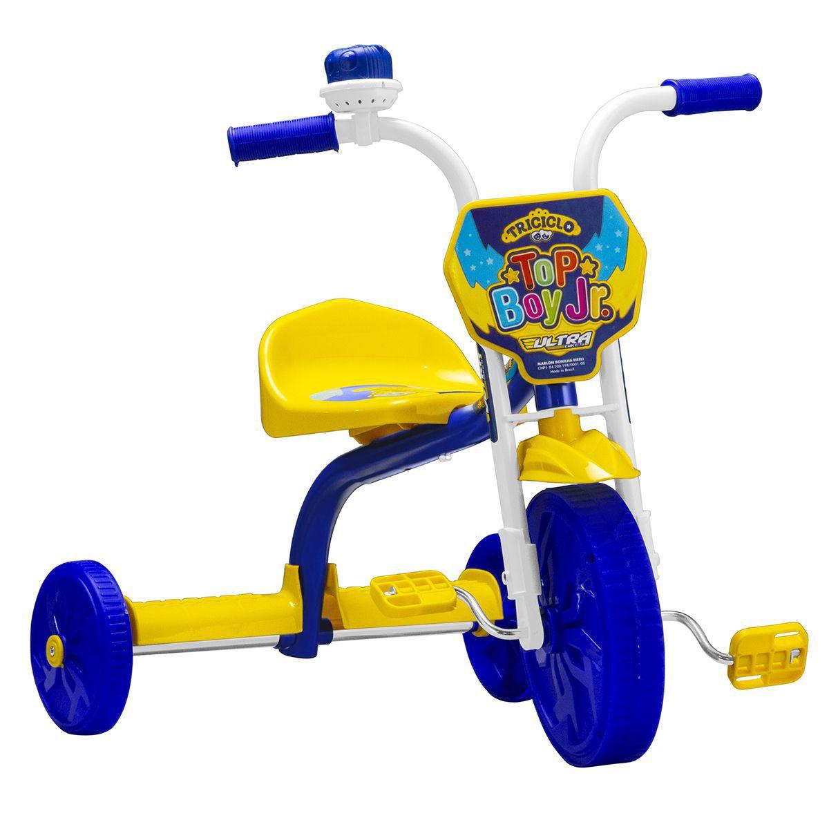 Triciclo Motoca Velotrol Infantil Para Menino e Menina Motoquinha 3 Rodas  com Pedal e com Triciclo com Empurrador Tico-Tico